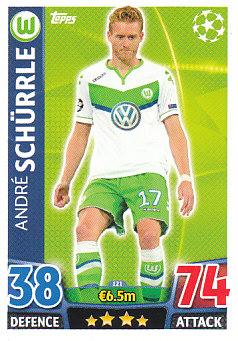 Andre Schurrle VfL Wolfsburg 2015/16 Topps Match Attax CL #121